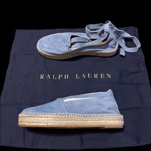 *New* Purple Label Perrie Pale Blue Suede Espadrilles